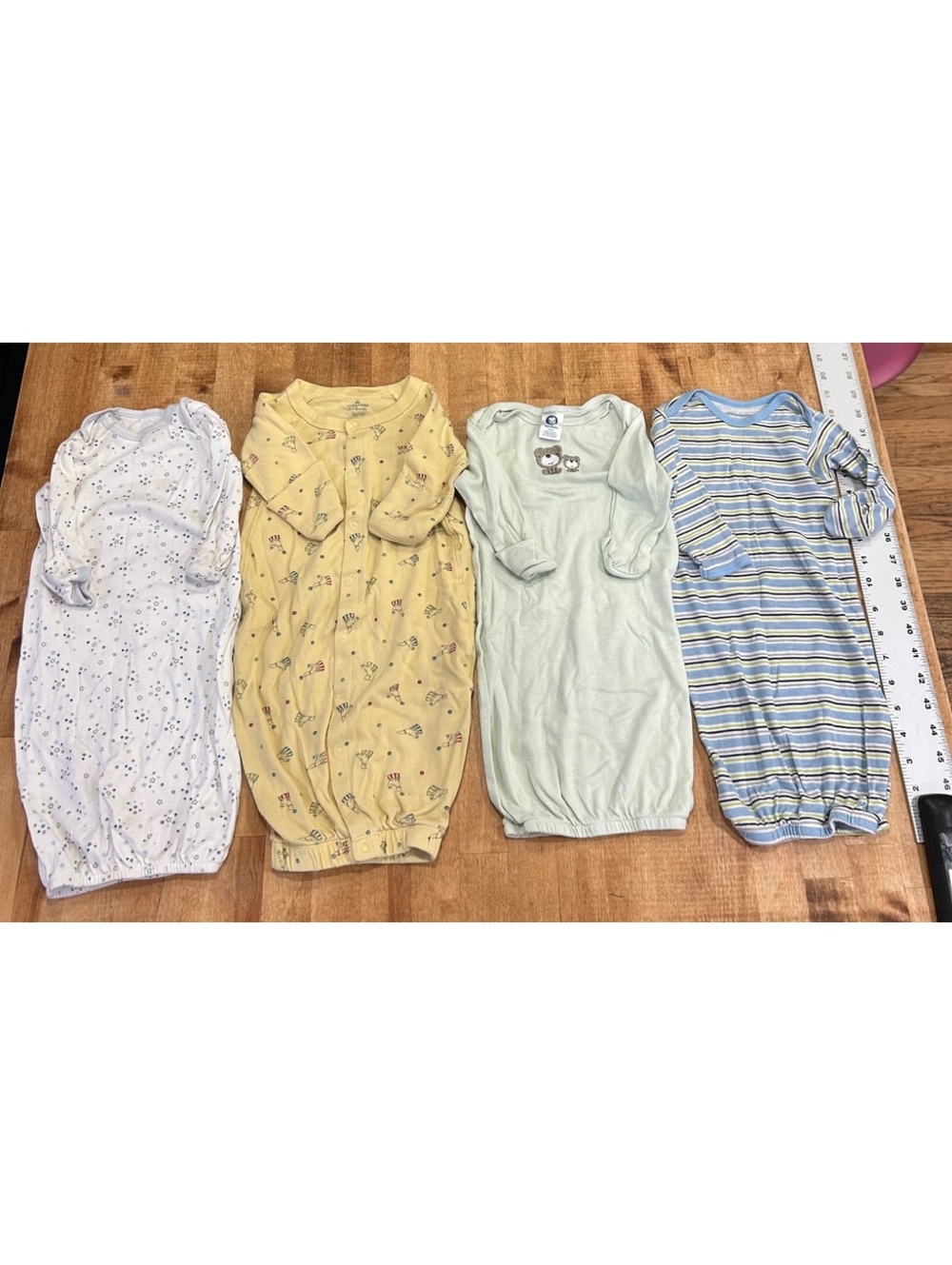 Baby Sleeper Gowns 0-6 Months - 4 Pack Mixed Brands
